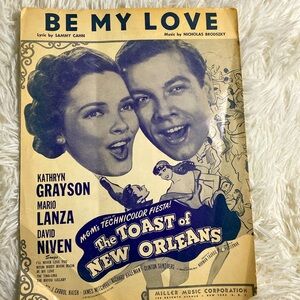 BE MY LOVE Sheet Music by Sammy Cahn & Nicholas Brodszky Mario Lanza VINTAGE